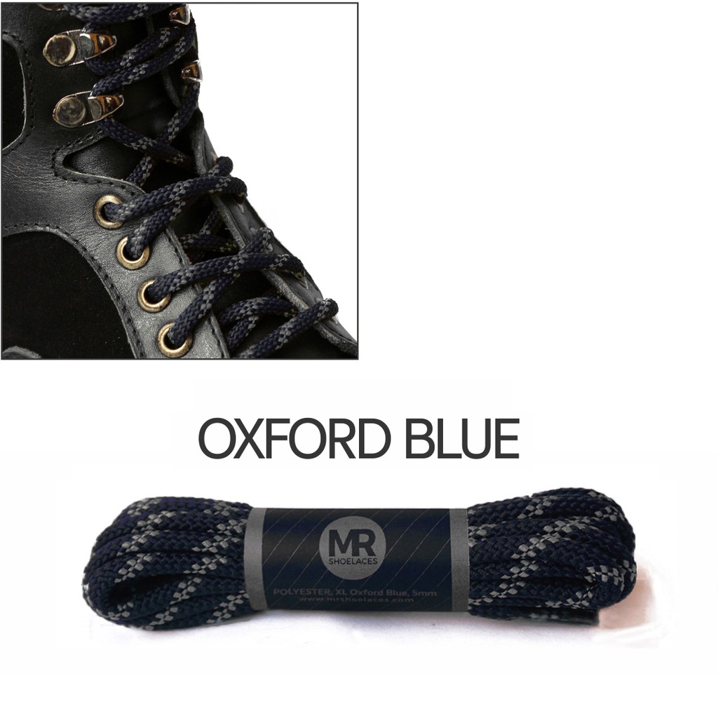 MR Shoelaces HK06 Oxford Blue (Biru Tua) Tali Sepatu Hiking Motif 4-5mm 90cm 100cm 120cm 150cm 180cm