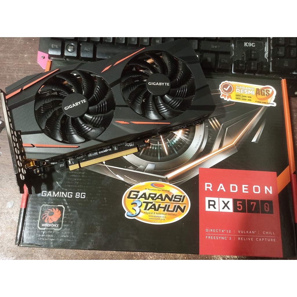 VGA Gigabyte 8GB AMD RX570 Gaming || RX 570 || bukan rx580 gtx1060