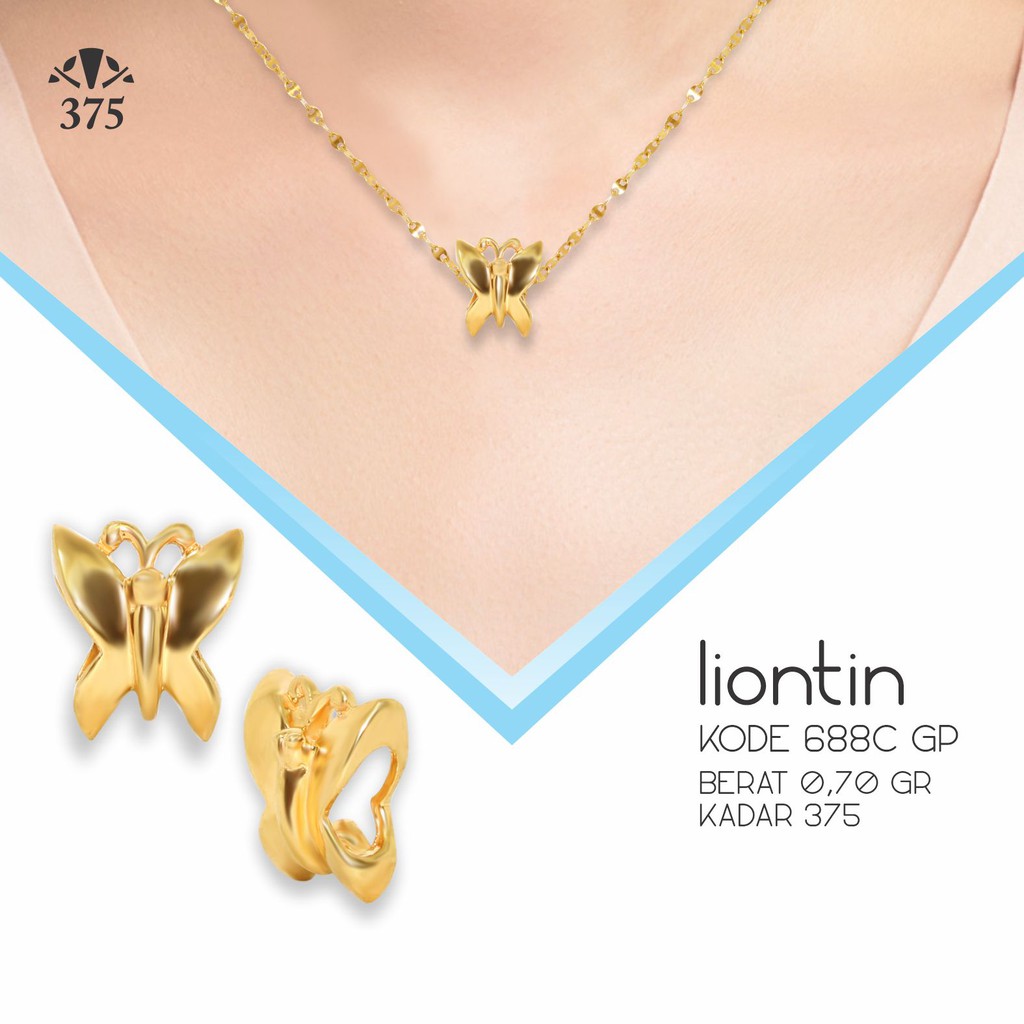 LIONTIN BLUSUKAN / CHARM GELANG KUPU SIMPLE EMAS ASLI