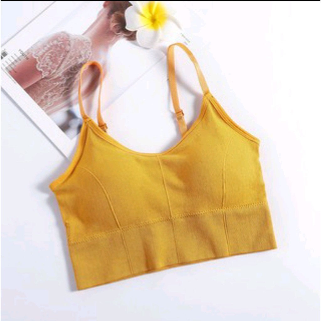 DILAPAKKU-Sport Bra BH Olahraga Pakaian Dalam Wanita Bra bh sport yoga gym lari Cod-KUNING