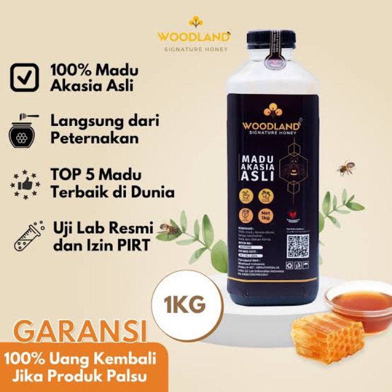 Madu Asli Akasia / Madu Murni Woodland Signature Honey 1 KG