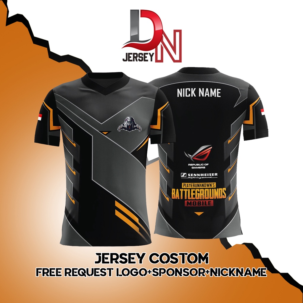 BAJU JERSEY KAOS GAMING CUSTOM GUILD SQUAD FREEFIRE FF PUBG MOBILE LEGENDS ML (FREE NICKNAME+LOGO+SP