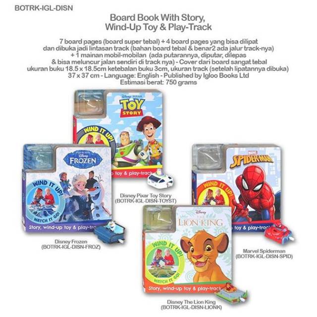 Board Book with Story, Wind-up Toy & Play-Track