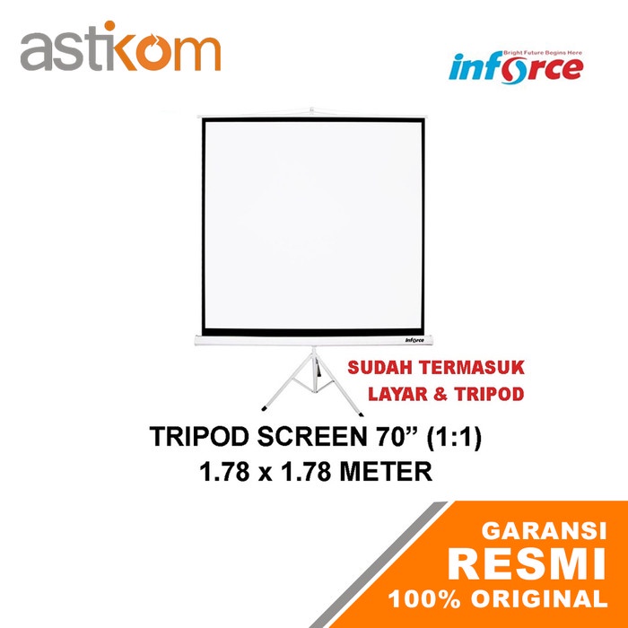 Tripod Screen Projector 70 1:1 Layar Proyektor Inforce