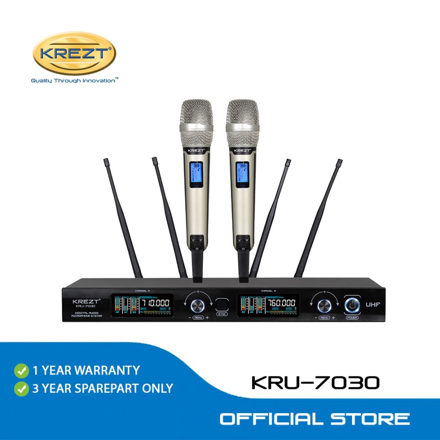 PROFESSIONAL WIRELESS MICROPHONE KREZT KRU-7030 HANDHELD