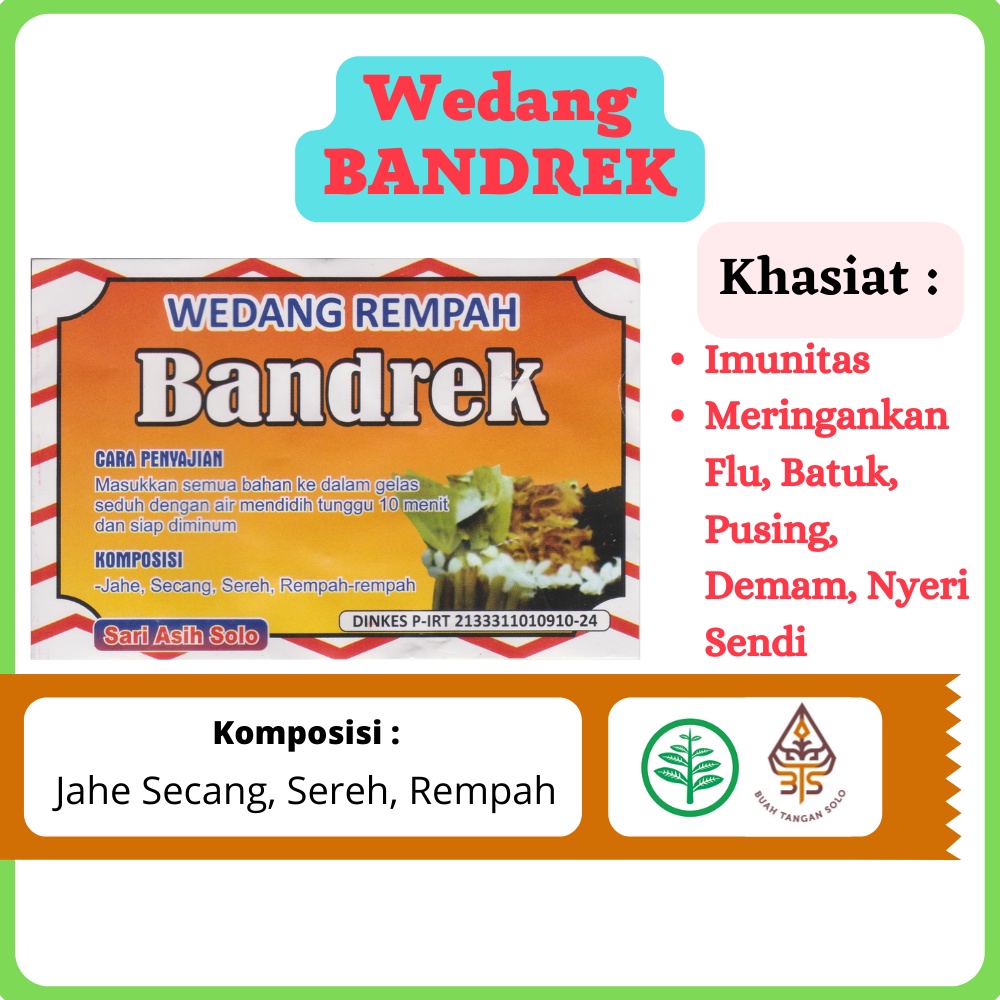 

Wedang Bandrek Herbal untuk Meringankan Flu Batuk Pusing Demam Nyeri Sendi isi 10pcs