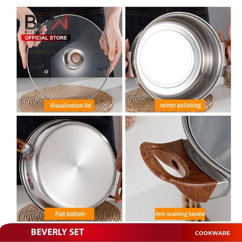 Panci Set 12 Pcs Cookware Gagang Kayu