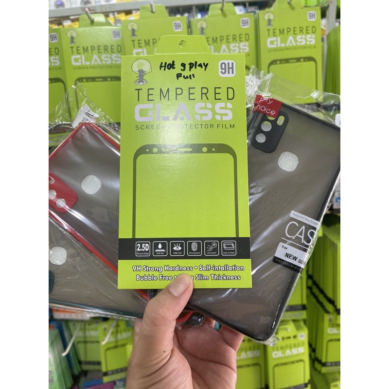 casing case pelindung hp infinix Hot 9 play + tempered glass Full screen
