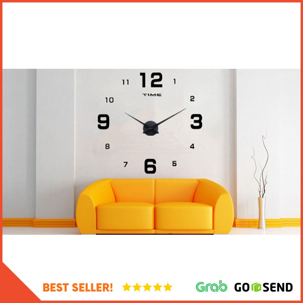 DIY Giant Wall Clock 80-130cm Diameter / Jam Dinding - ELET00660 - Black