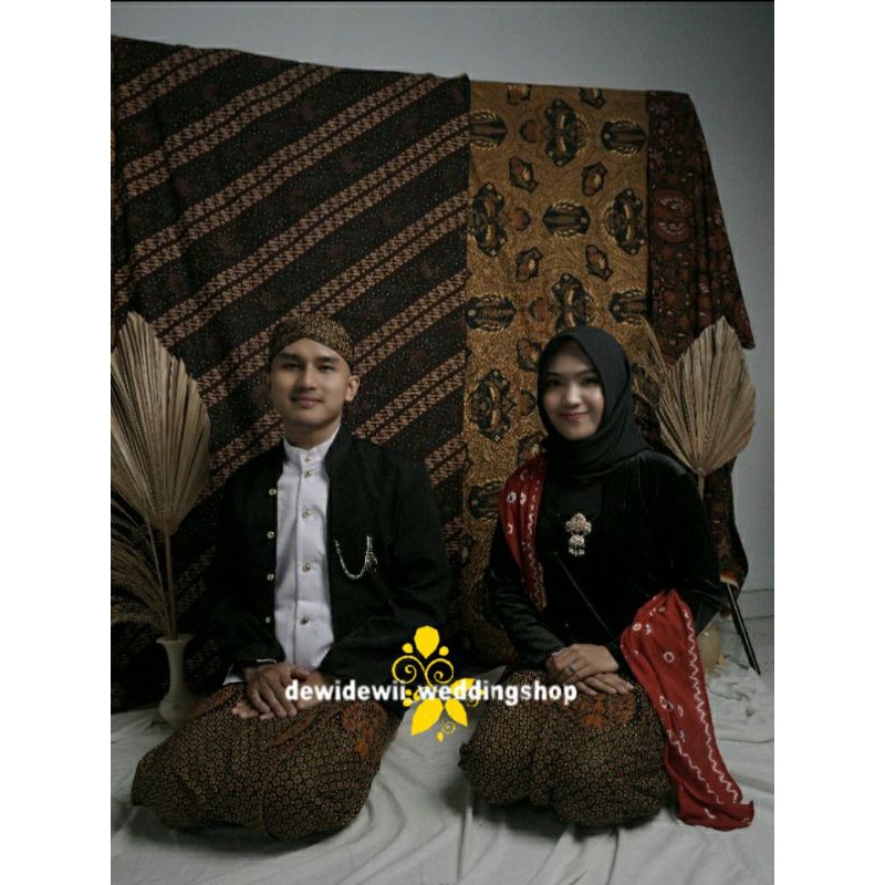 Baju Prewedding (BONUS BENGGOL BESKAP) / Baju Couple Adat Jawa, Motif Truntum Garuda