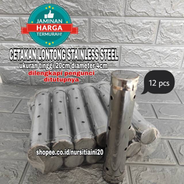 CETAKAN LONTONG STAINLESS 20cm 12PCS - CETAKAN KUE LONTONG - CETAKAN PUKIS - LONTONG STAINLESS