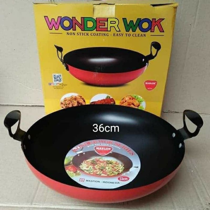 Wajan Penggorengan Anti Lengket/Maspion wonder wok 36cm