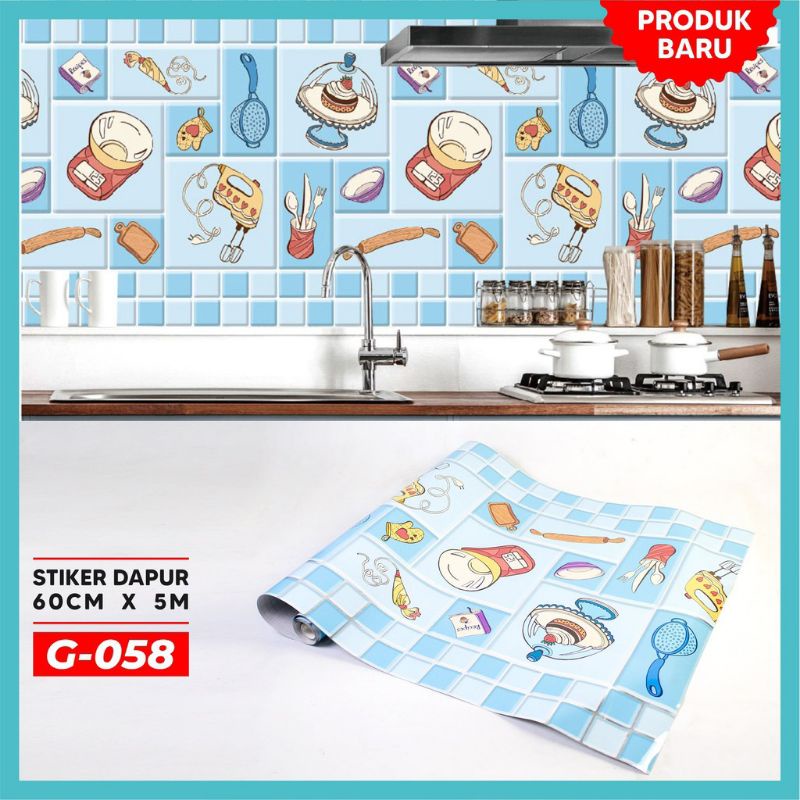 wallstiker dapur 60cmx5m/wallpaper stiker/anti minyak/anti air tahan panas/alumunium foil 60 cm x500cm alumunium foil