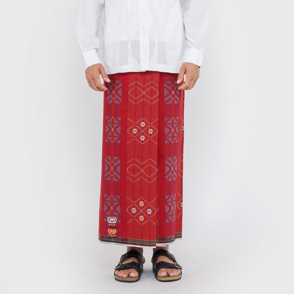 Sarung BHS Excellent Gold Motif SSF Merah / BHS SSF