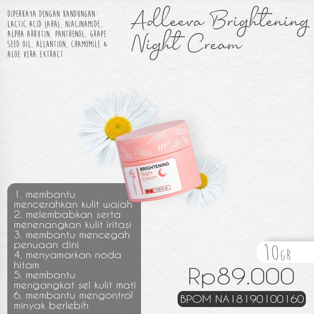 ADLEEVA BY ADEEVA Paket Basic Whitening Series Skincare Original Glowing-4