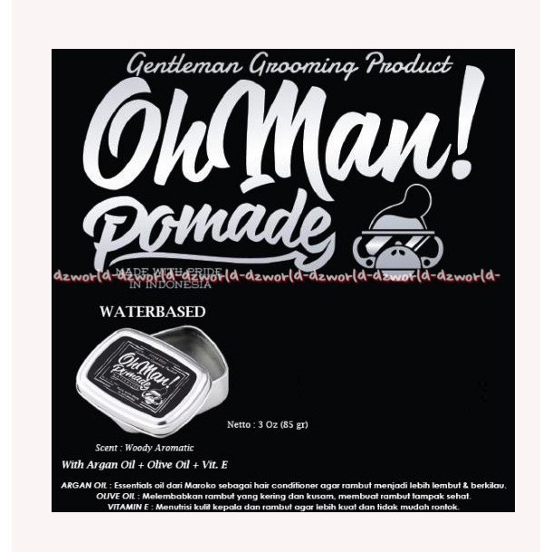 Ohman Pomade Waterbased 85gr Super Hard Oh Man Pengeras Rambut