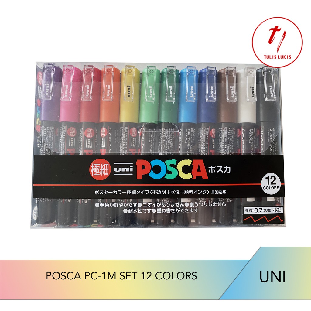 

Uni Posca PC-1M SET 12 COLOR (TIP 0.7MM)