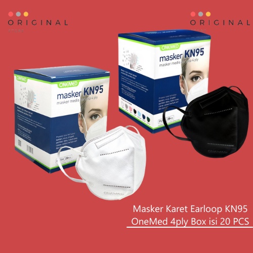 Masker Karet Earloop KN95 OneMed 4ply Box isi 20 PCS