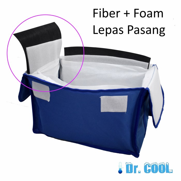 Dr Cool 40x22x25cm 22L Tas Travel Fiber Multi Fungsi Premium Small Portable Thermal Cooler Bag Kurir Delivery Makanan Gofood Gosend Pendingin Penyimpan Es jaga suhu Bekal makanan