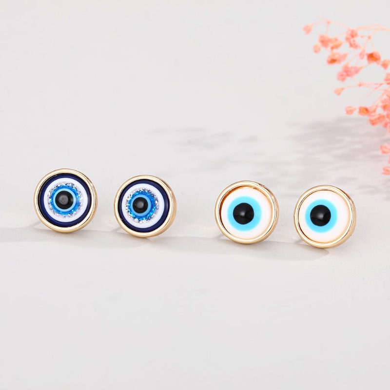 SIY  Evil Eye Stud Earrings Shining Turkish Eye Earrings Good Luck Eye Amulet Earring