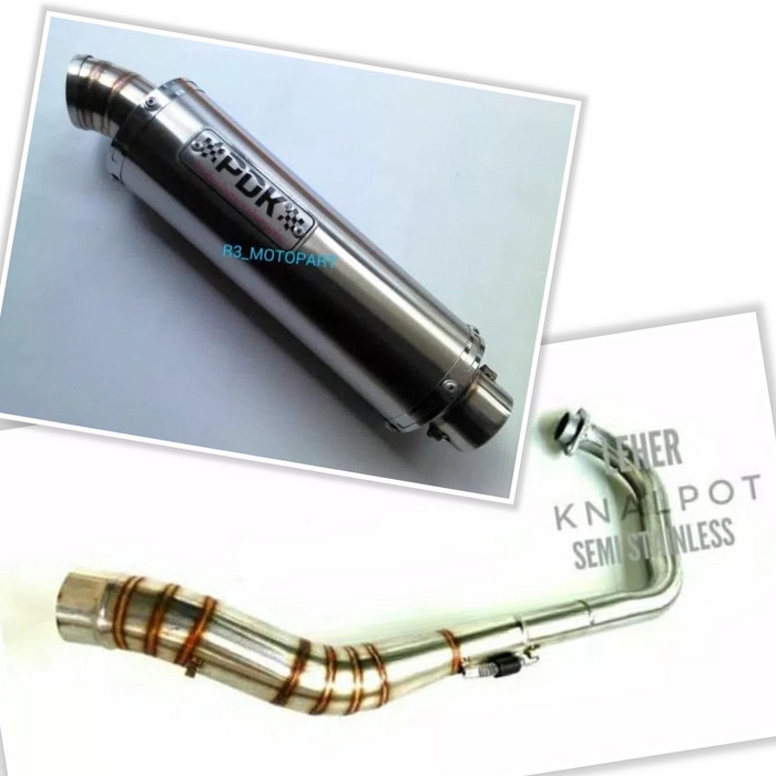 Knalpot Full Set PDK Bulat Scorpio/Z/Vixion Old/New/NVL/NVA/Byson/Fi