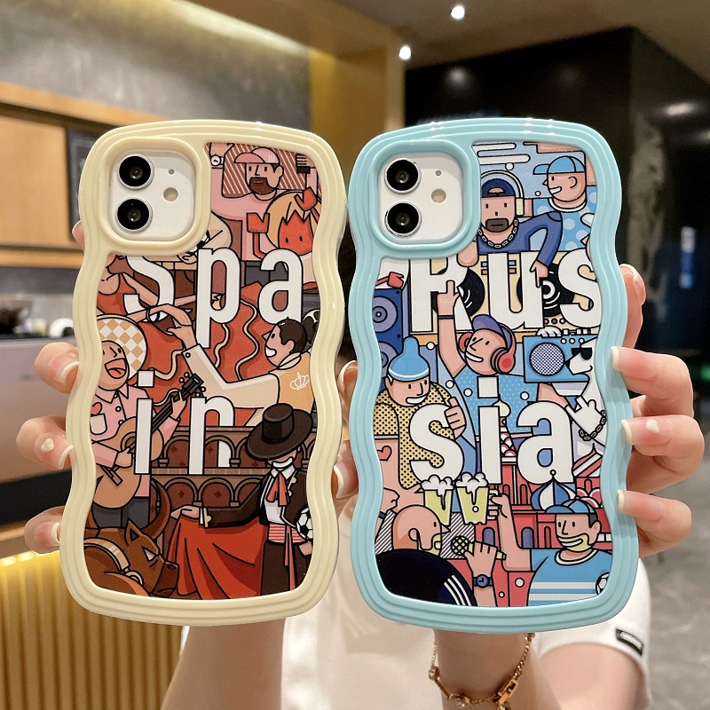 (2 In 1) Casing iPhone 11 12 13 Pro MAX X XR XS MAX Motif Karakter Kartun