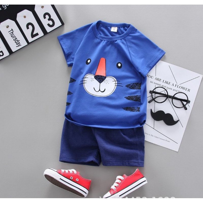 Mamamoli Baju setelan kaos anak laki laki / bayi / baby import/impor lucu mouse mm28