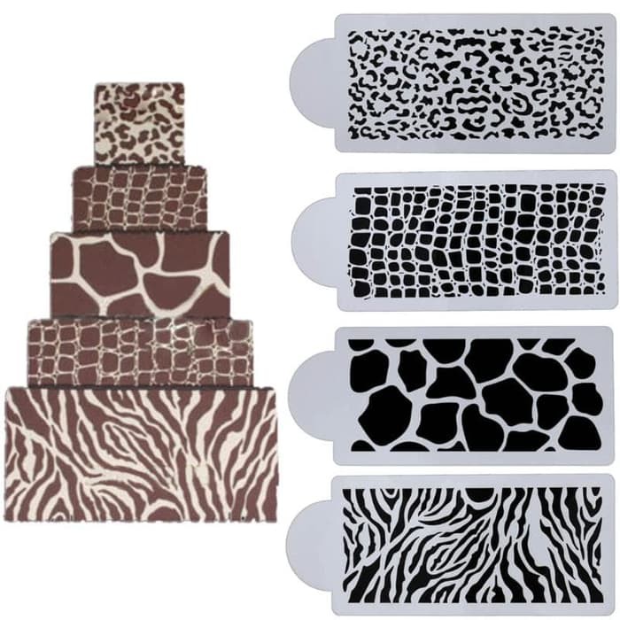 Wild Nature Cake Stencil (4pcs)