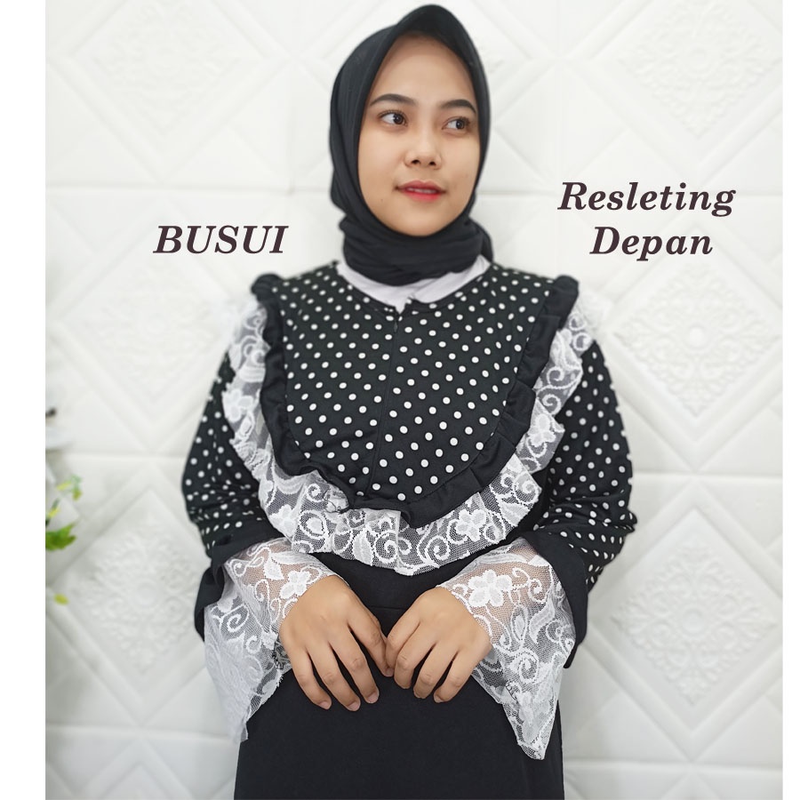 EMIKA POLKA DRESS BUSUI GAMIS ONDE RENDA GL FASHION