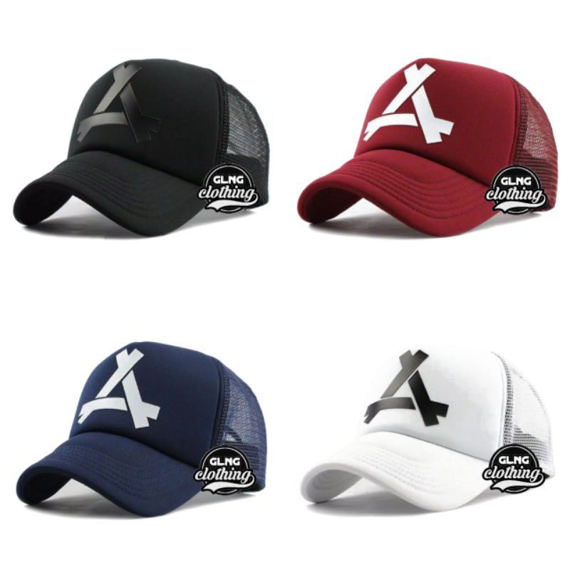 Topi A Logo Trucker Jaring - Topi A