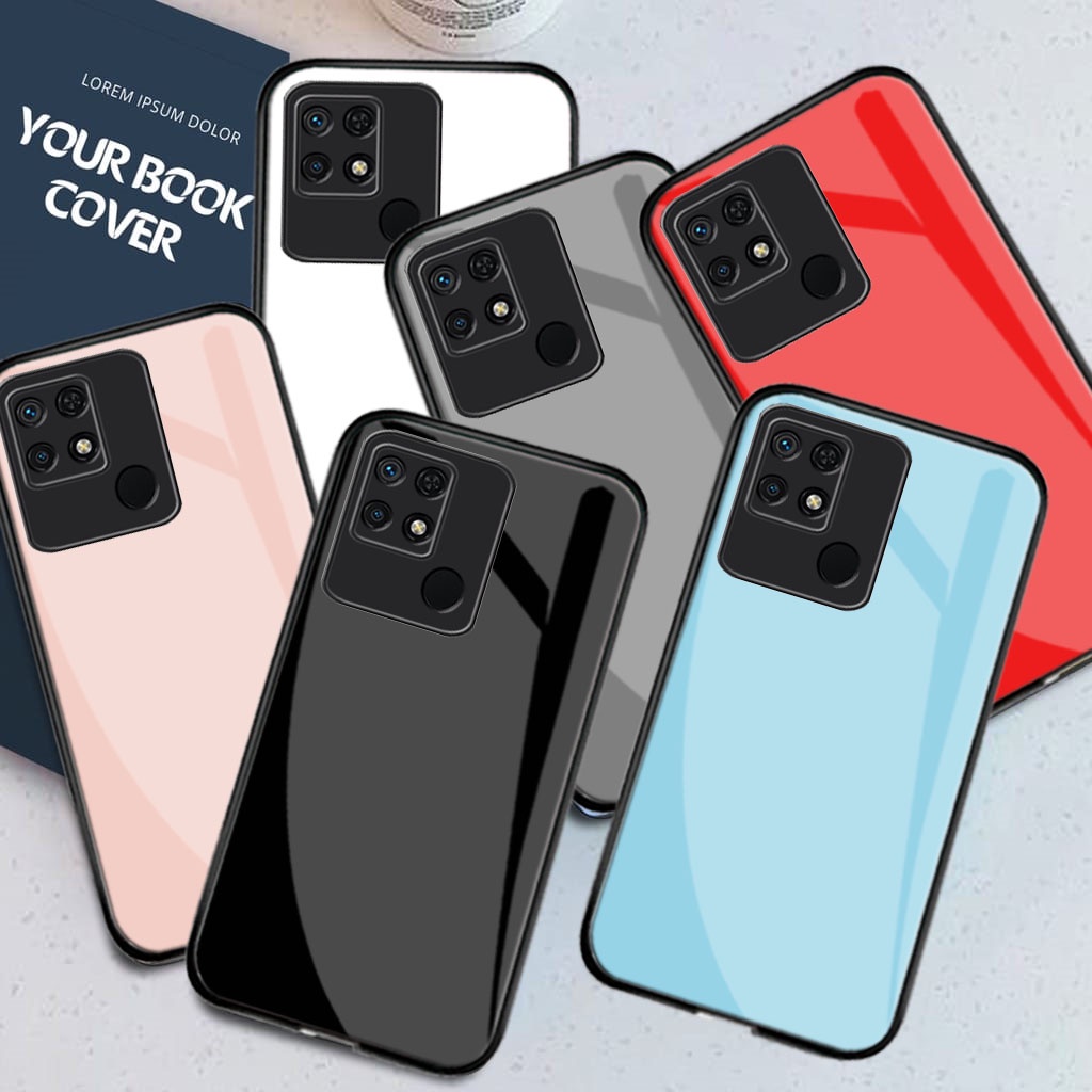 [M182] Softcase Glass Kaca WARNA POLOS For REDMI 10C REDMI 10A REDMI 9C REDMI 9A - Casing HP REDMI 1