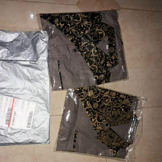 Distro Batik Hrb026 Kenongo Kemeja Tosca Pende Pekalongan Padi M L Xl Sogan Tulis Halus Kemeja Batik