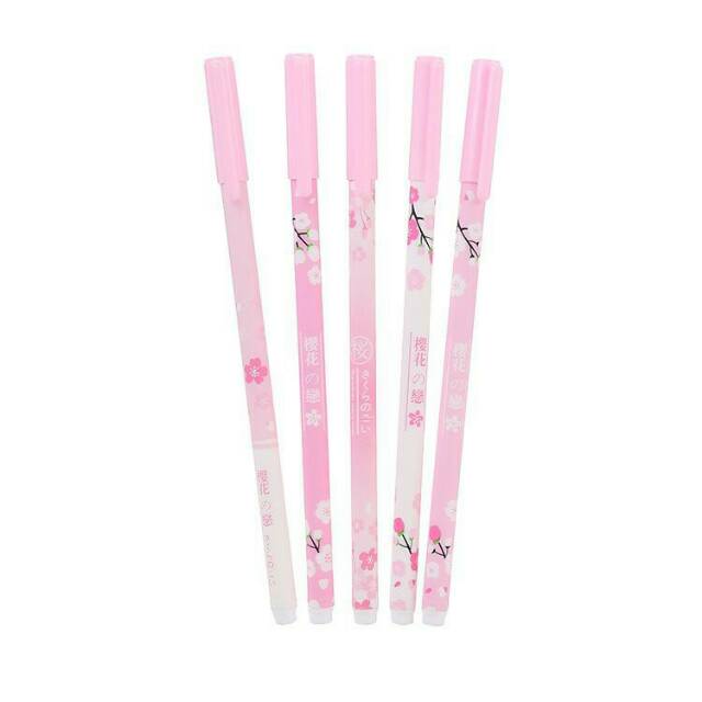 

(BS19) Pulpen cair pen gel hitam motif sakura japanese