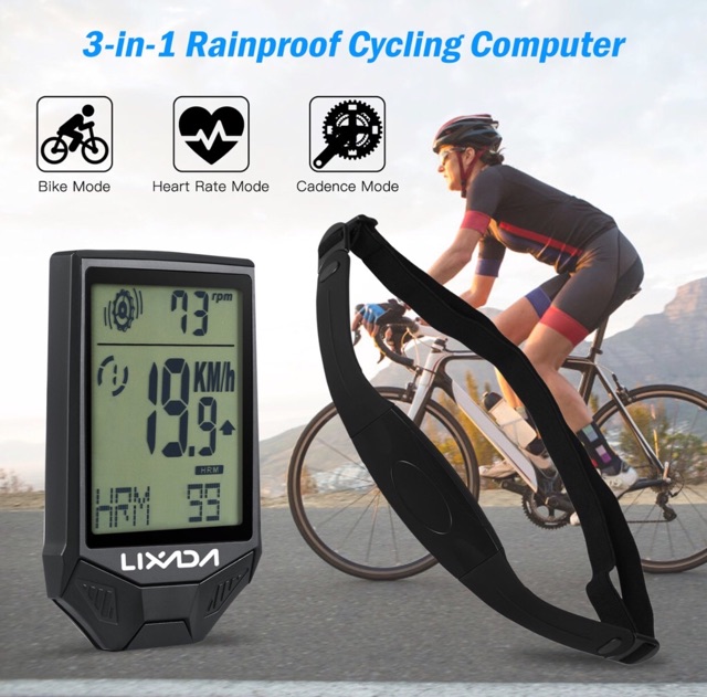 Speedometer Lixada XHBC335 Wireless include Heart Rate, Cadence &amp; Bracket