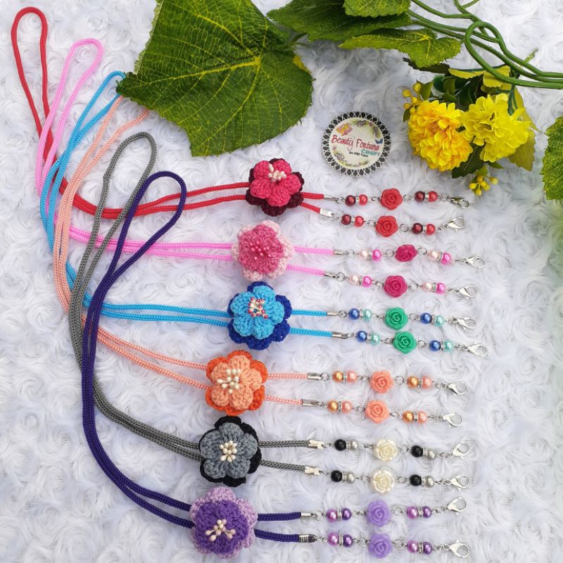 Stap Mask / kalung masker / gantungan masker rajut cantik