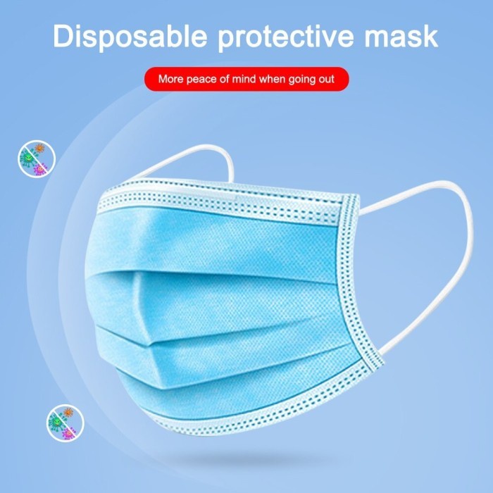 Promo Terbaru!!! Masker Medis 3 Ply Disposable Mask Earloop 1 Box Isi 50 Pcs Nyaman Saat Digunakan Dan Ada Kawat Penahan Dibagian Hidung Berkualitas Terbaik