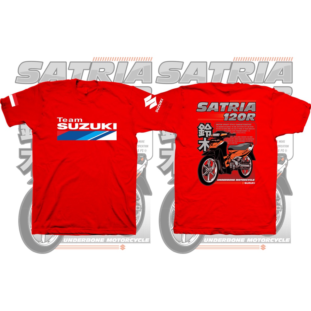 Kaos Satria 2Tak Lumba Black Orange atau Baju Distro Suzuki Satria R 120 Banyak Pilihan Warna | 2Str