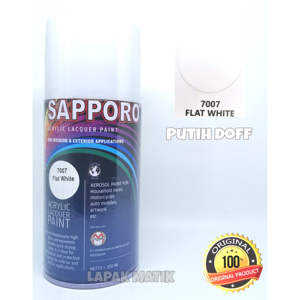 Pilok Sapporo PUTIH DOFF FLAT WHITE 7007 300ML