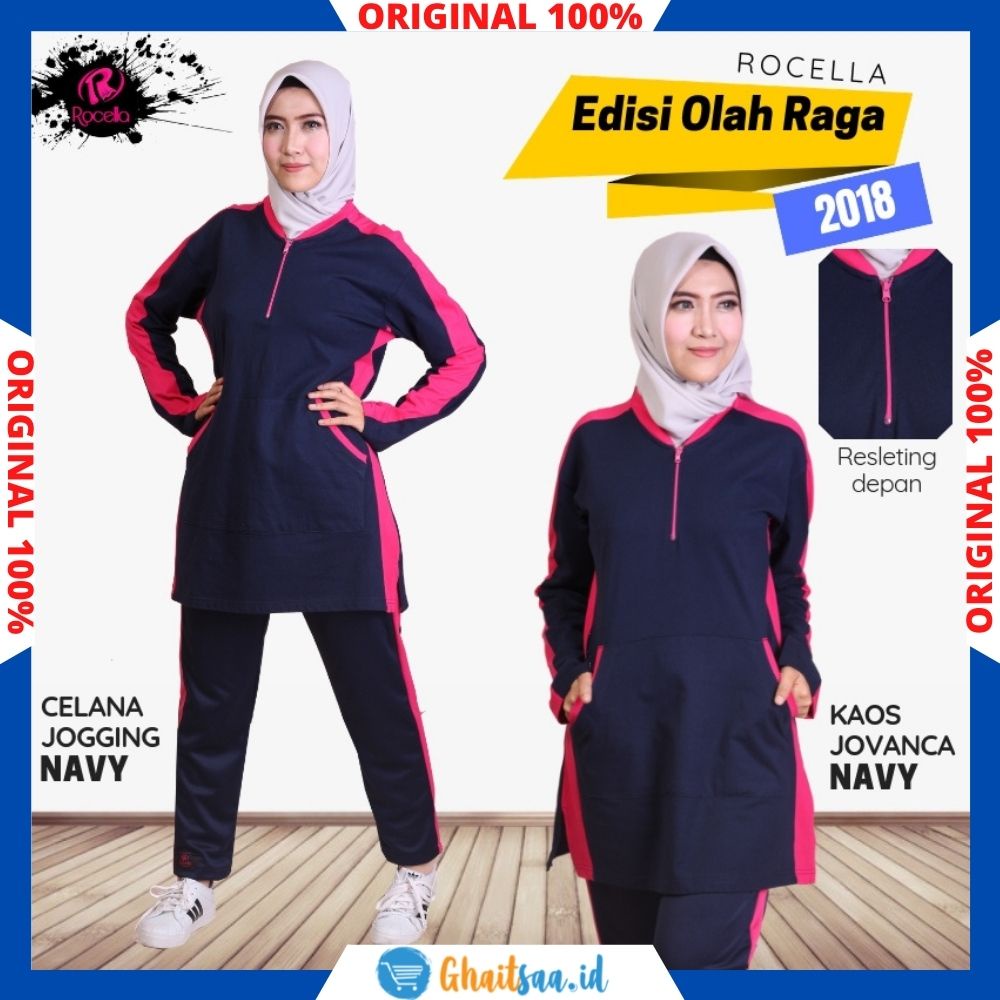 Setelan Baju Olahraga Wanita Muslimah (Kaos+Celana Olahraga), Set Olahraga Training Muslimah, Set Ol