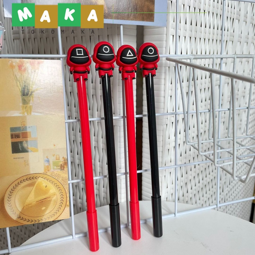 

pulpen gel karakter squid game pen squid game pena gel bolpen squid game perlengkapan sekolah unik alat tulis kantor lucu atk termurah