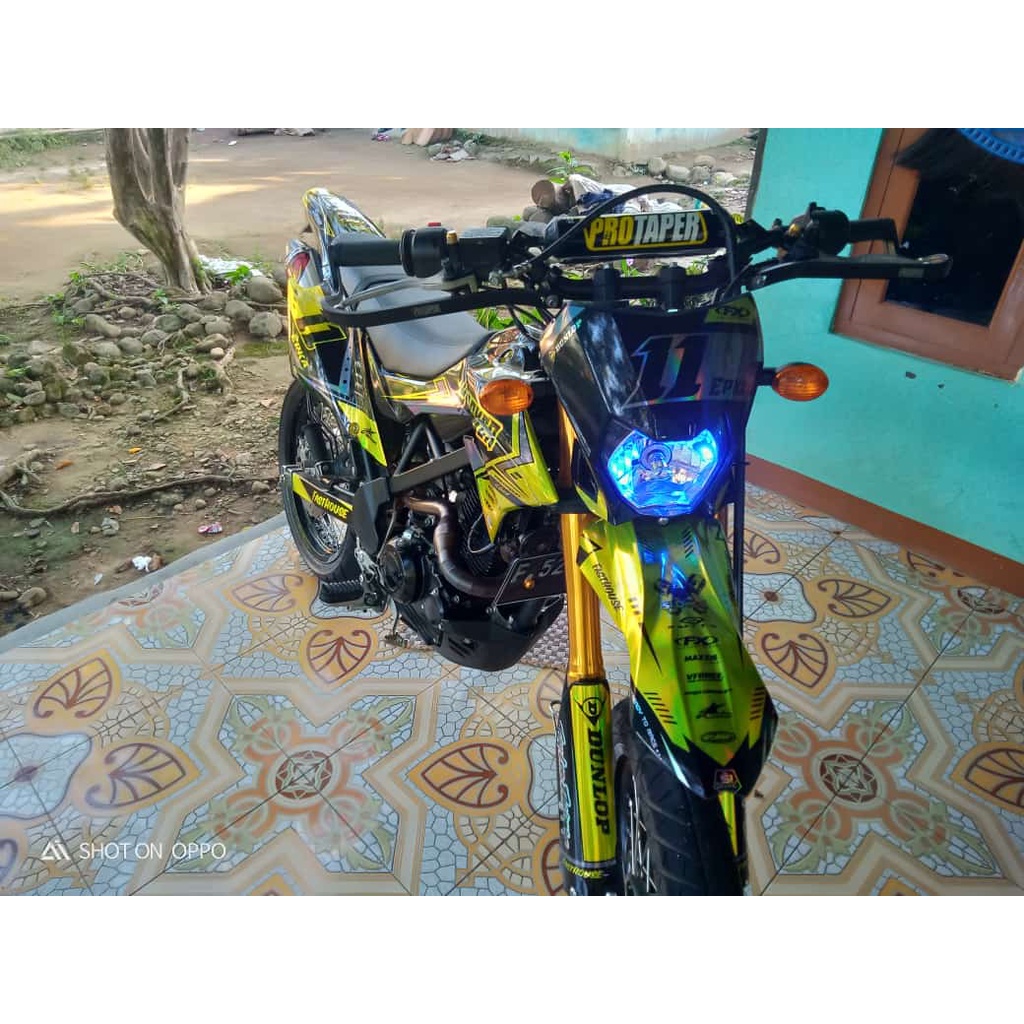 decal klx dtracker full body hologram pelangi