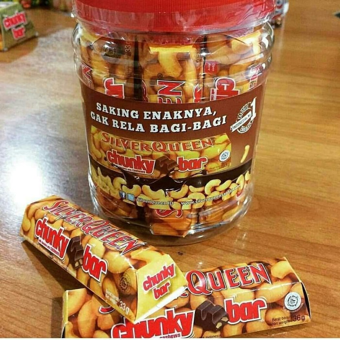 

Cemilan Snack Chocolate Silverqueen Chungky Bar Mini Toples isi 12 pcs