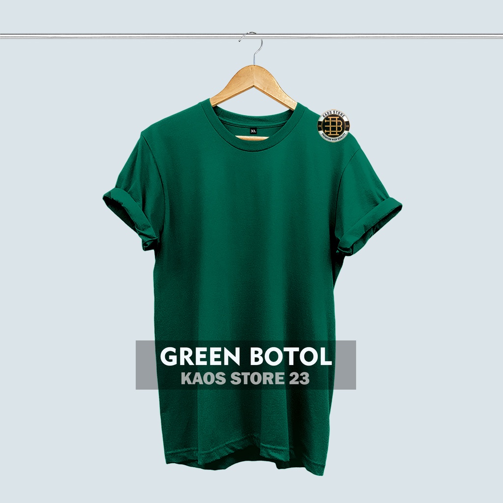 KAOS POLOS PRIA COTTON COMBED 30S-Hijau botol
