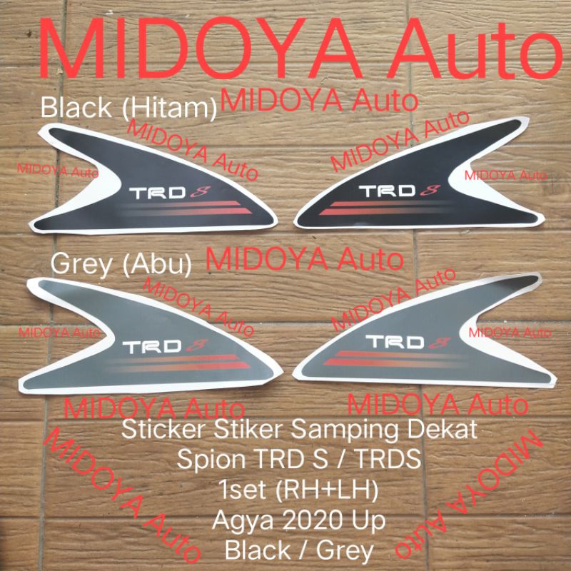 Sticker Stiker Samping Dekat Spion TRD S Agya 2020 2021