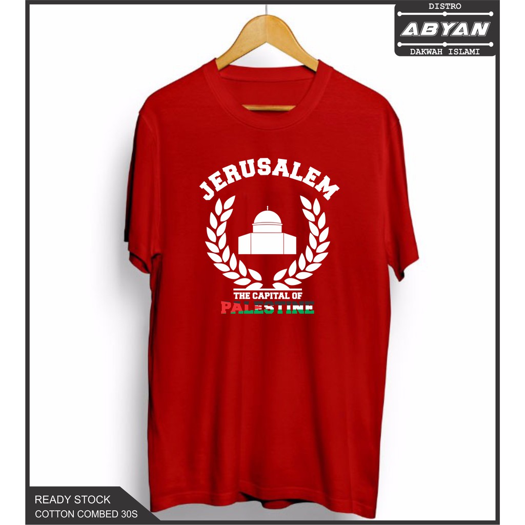 Kaos Distro Kaos Dakwah Kaos Islami Jerusalem 2 Kaos Cotton Combed 30S Premium