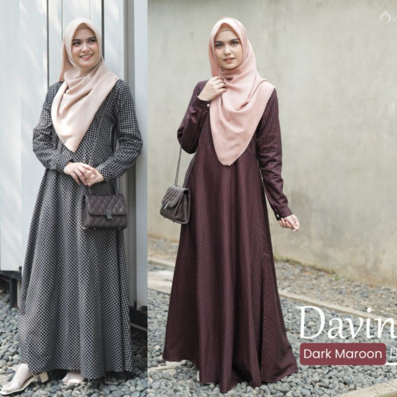 DAVINA DRESS/ GAMIS BUSUI/ BAJU KOTAK-KOTAK/ ORI AUDINA INDONESIA