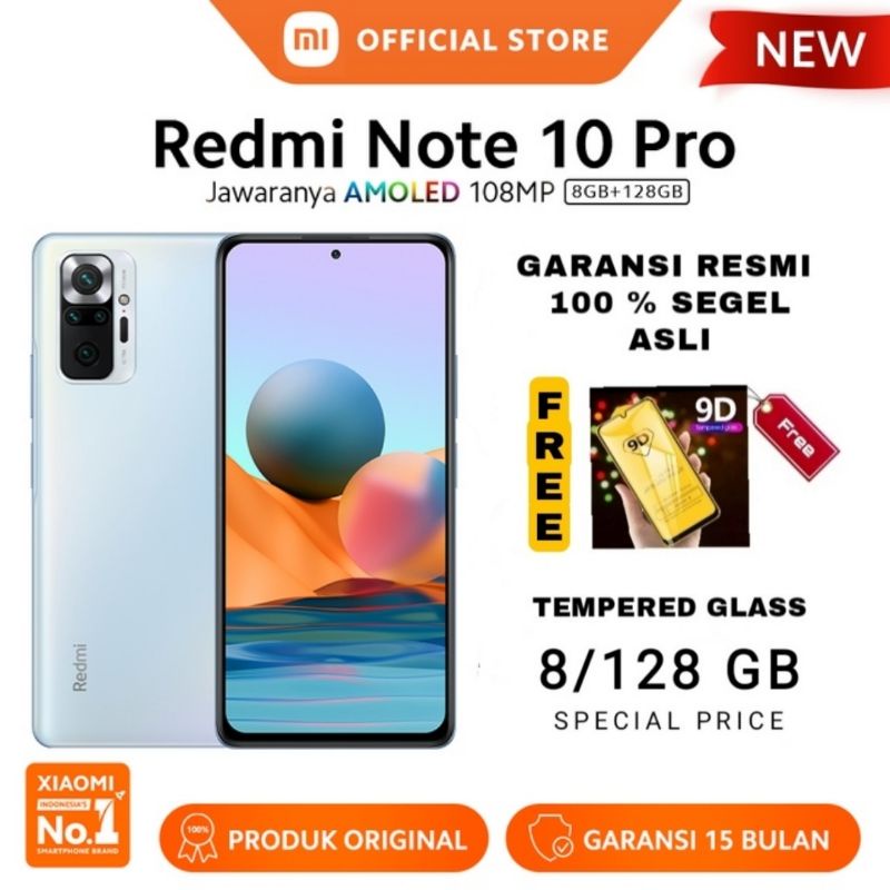 XIAOMI REDMI NOTE 10 PRO 8/128 6/128 GB ORIGINAL GARANSI RESMI-GLACIER BLUE