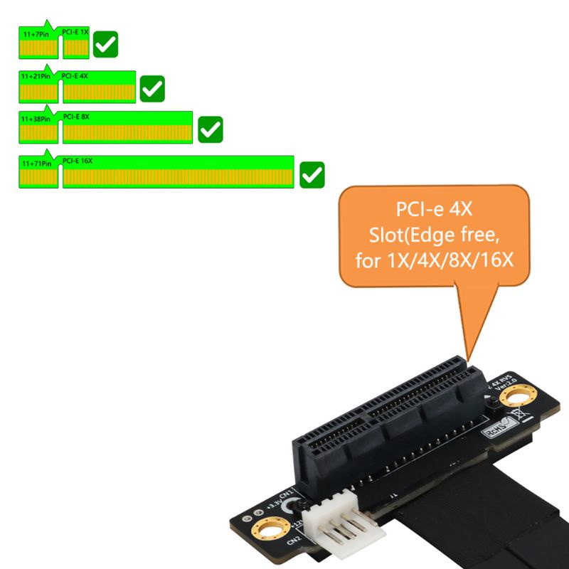 Btsg Riser PCIe x4 3.0 PCI-E 4x To for M.2 NVMe for M for Key 2280kartu Riser Gen3.0