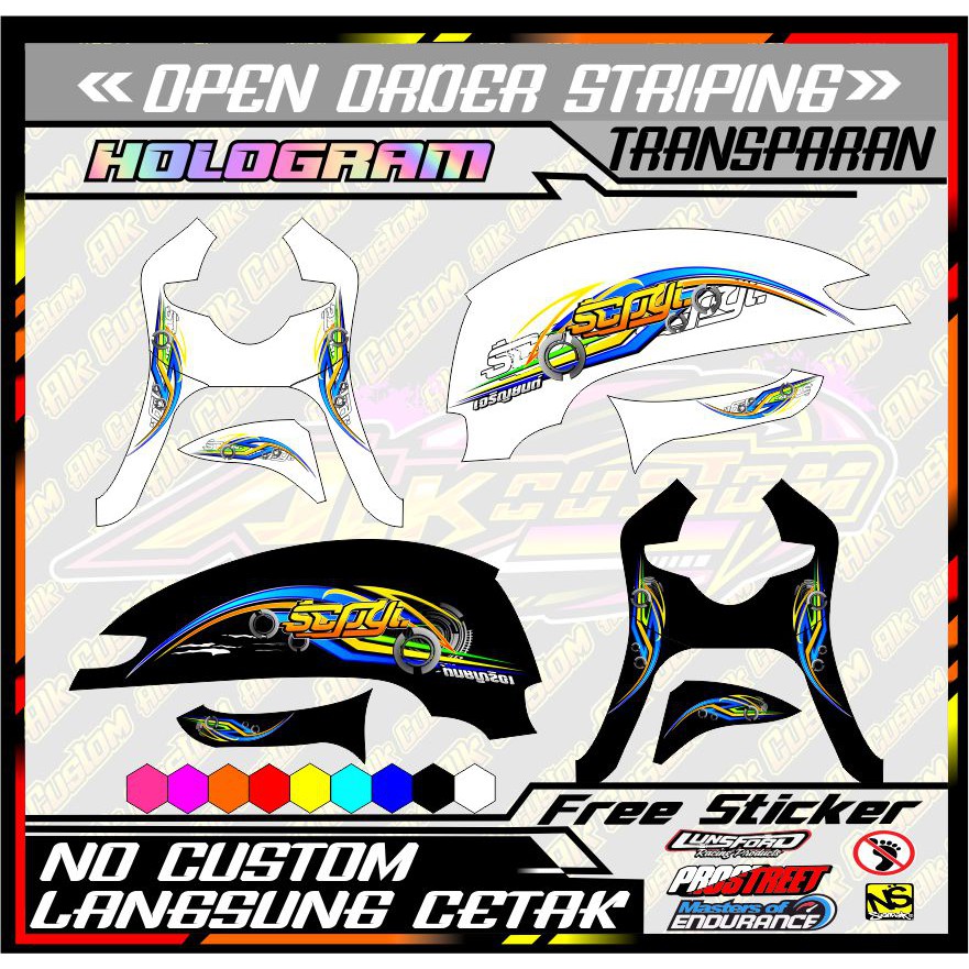 STRIPING TRANSPARAN SCOOPY FONT HOLOGRAM