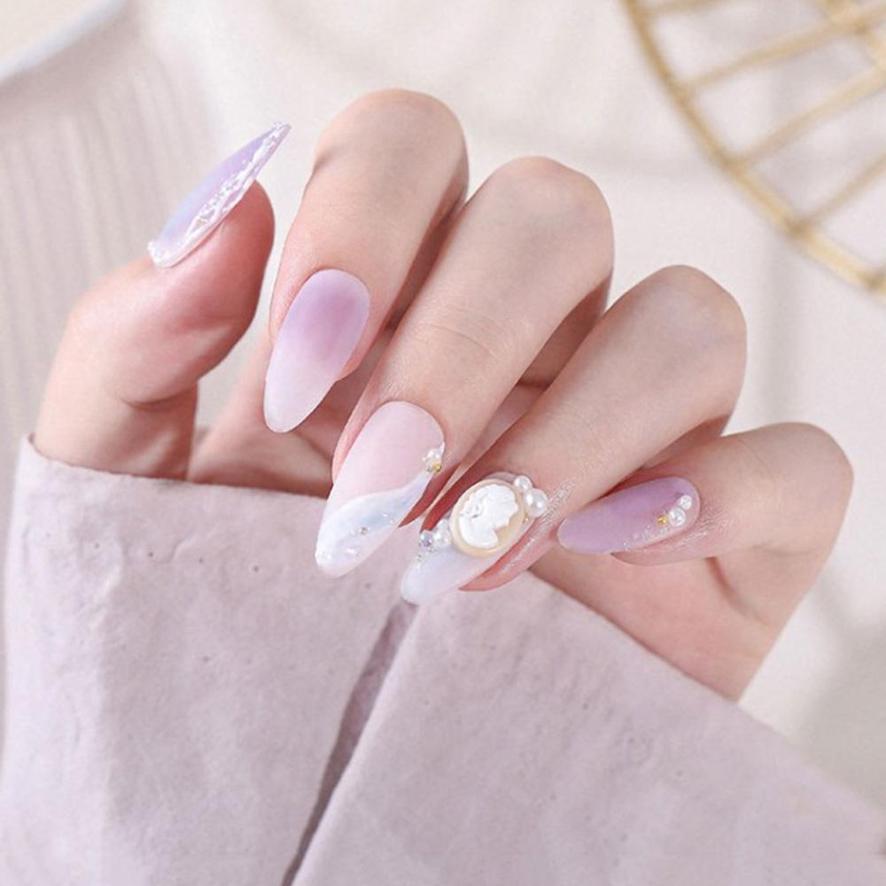 AUGUSTINA Agustina 3D Nail Art Dekorasi Retroe Resin Mutiara Lady Head Desain Campur Vintage Nail Rhinestones